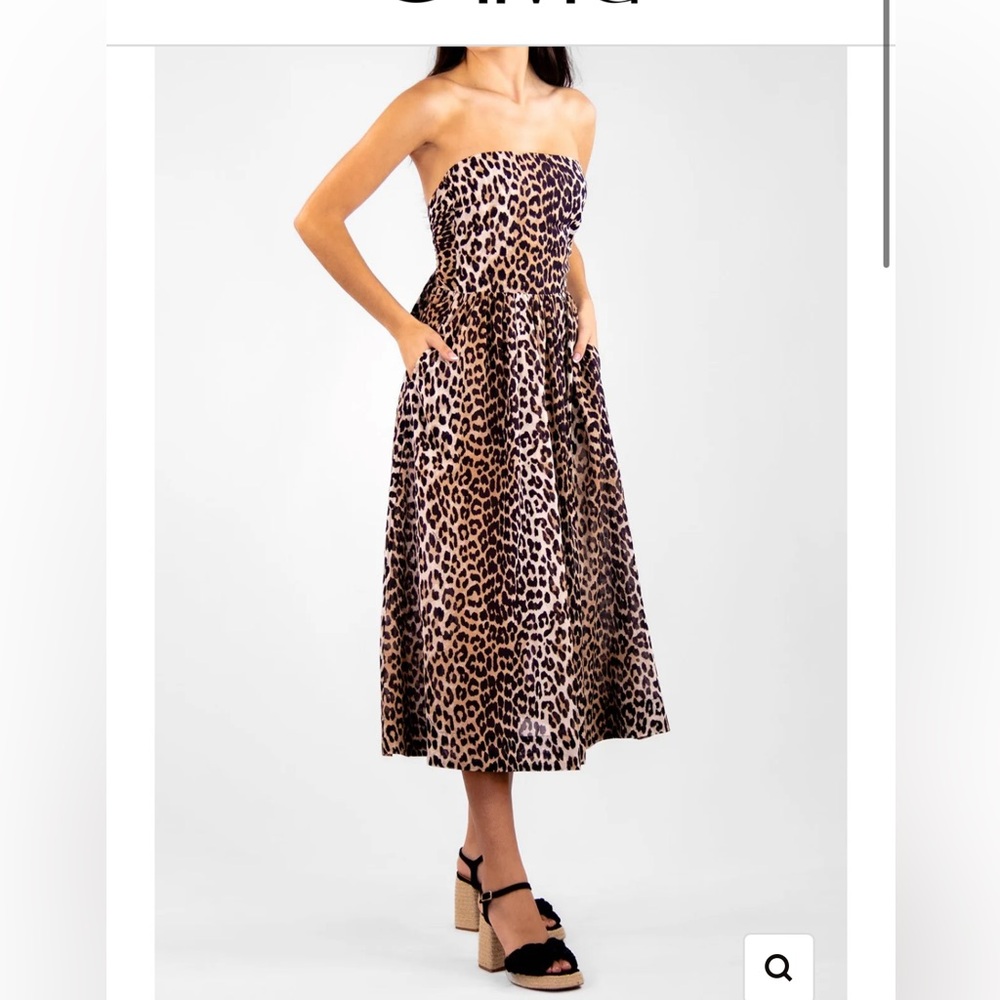 Ganni Animal Print A-Line Skirt